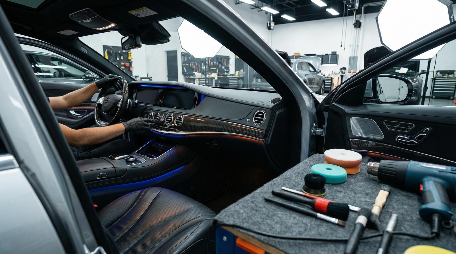 小马拉大车改装视频-碳纤维内饰改装